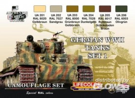 German vehicle WWII Camouflage set n.1, Tarnfarben Set 1