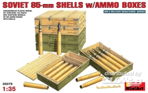 Sowjet. 85-mm Granaten mit Munitionskisten in 1:35