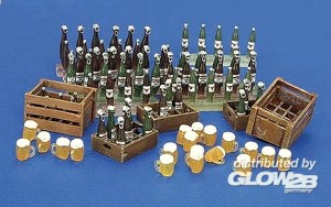 Diorama Zubehr, Bierkisten, -flaschen und -Glser in 1:35