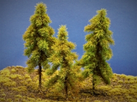 Diorama Modell Nadelbume, 3 Fichten, ca. 18 - 18 - 14 cm