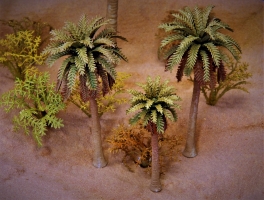 Diorama Modell Palmen Set, 3 Palmen, ca. 8 / 8 / 7 cm