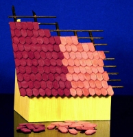 1.000 Keramik Biberschwanz Rautenspitz Dachziegel ziegelrot 1:35
