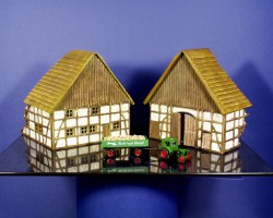 Fachwerkhaus Bauernhaus Gebude, 2 Bauernhof Ruinen 1:72