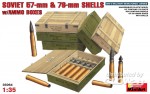 Sowj. 57-mm & 76-mmm Granaten mit Kisten in 1:35