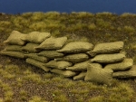20 graugrüne Stoff Sandsäcke, gefüllt 15 x 30 mm, 1:32,