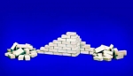 300 Keramik Ziegelsteine kalkweiss 1:9